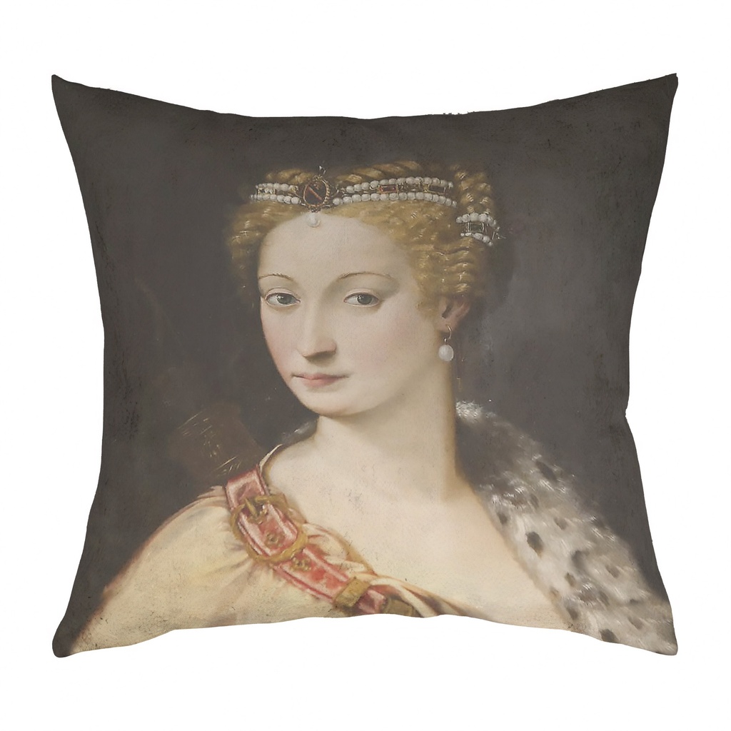 "Diane de Poitiers" 40cm x 40cm Faux Leather Cushion Cover (Antique White)