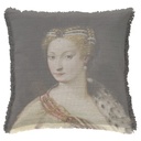 "Diane de Poitiers" 50cm x 50cm Fringed Cotton/Poly Cushion Cover
