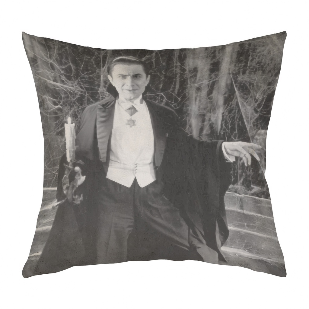 "Dracula" 40cm x 40cm Faux Leather Cushion Cover (Antique White)