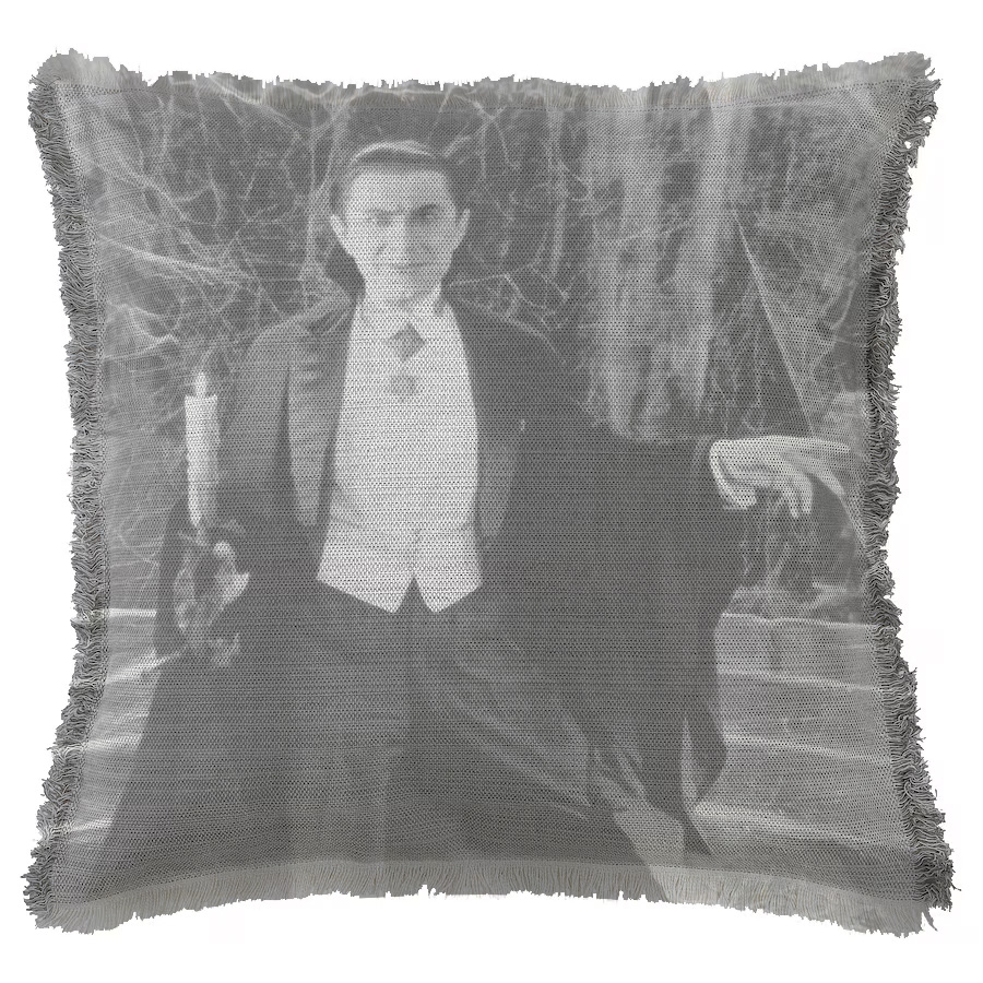 "Dracula" 50cm x 50cm Fringed Cotton/Poly Cushion Cover