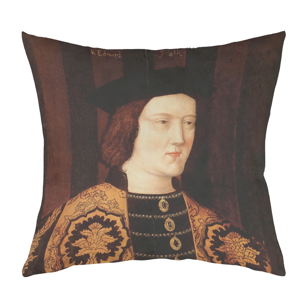 "Edward IV" 40cm x 40cm Faux Leather Cushion Cover (Antique White)