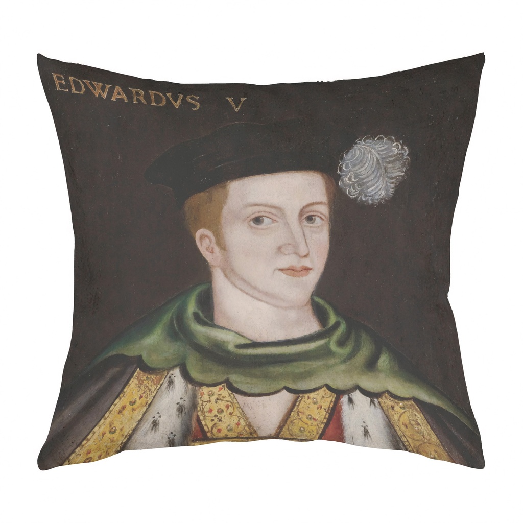 "Edward V" 40cm x 40cm Faux Leather Cushion Cover (Antique White)