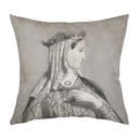 "Eleanor of Aquitaine" 40cm x 40cm Faux Leather Cushion Cover