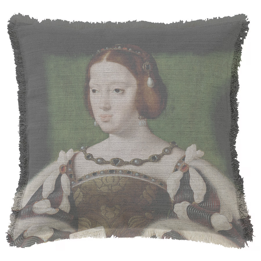 "Éléonore de Habsbourg" 50cm x 50cm Fringed Cotton/Poly Cushion Cover