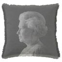 "Elizabeth II Old" 50cm x 50cm Fringed Cotton/Poly Cushion Cover