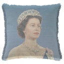 "Elizabeth II Royal Tour Detail" 50cm x 50cm Fringed Cotton/Poly Cushion Cover