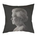"Elizabeth II Old" 40cm x 40cm Faux Leather Cushion Cover