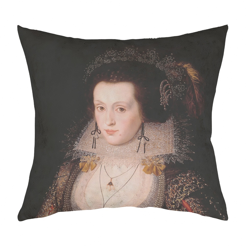 "Elizabeth Poulett" 40cm x 40cm Faux Leather Cushion Cover (Antique White)