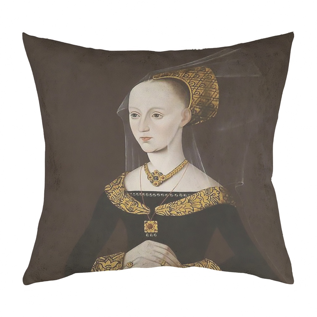 "Elizabeth Woodville" 40cm x 40cm Faux Leather Cushion Cover (Antique White)