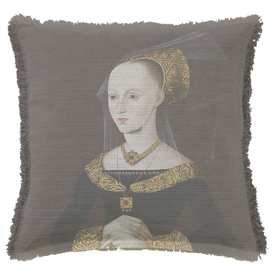 "Elizabeth Woodville" 50cm x 50cm Fringed Cotton/Poly Cushion Cover