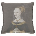 "Elizabeth Woodville" 50cm x 50cm Fringed Cotton/Poly Cushion Cover