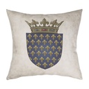 "French Coat of Arms" 40cm x 40cm Faux Leather Cushion Cover