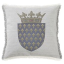 "French Coat of Arms" 50cm x 50cm Fringed Cotton/Poly Cushion Cover