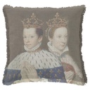 "Francois II and Mary Stuart" 50cm x 50cm Fringed Cotton/Poly Cushion Cover