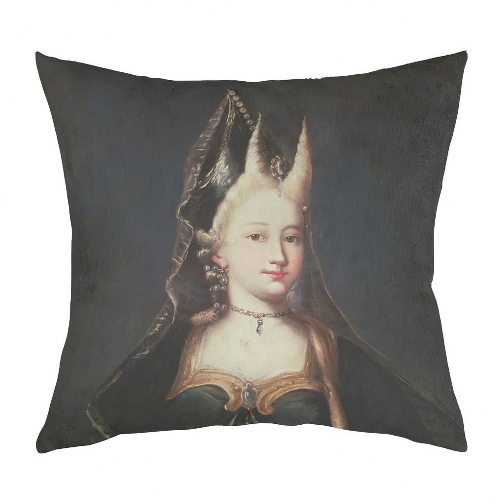 "Francois Marie de Bourbon" 40cm x 40cm Faux Leather Cushion Cover (Antique White)