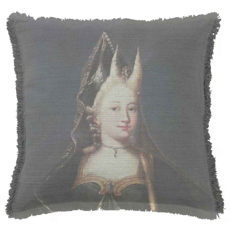 "Francois Marie de Bourbon" 50cm x 50cm Fringed Cotton/Poly Cushion Cover