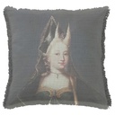 "Francois Marie de Bourbon" 50cm x 50cm Fringed Cotton/Poly Cushion Cover
