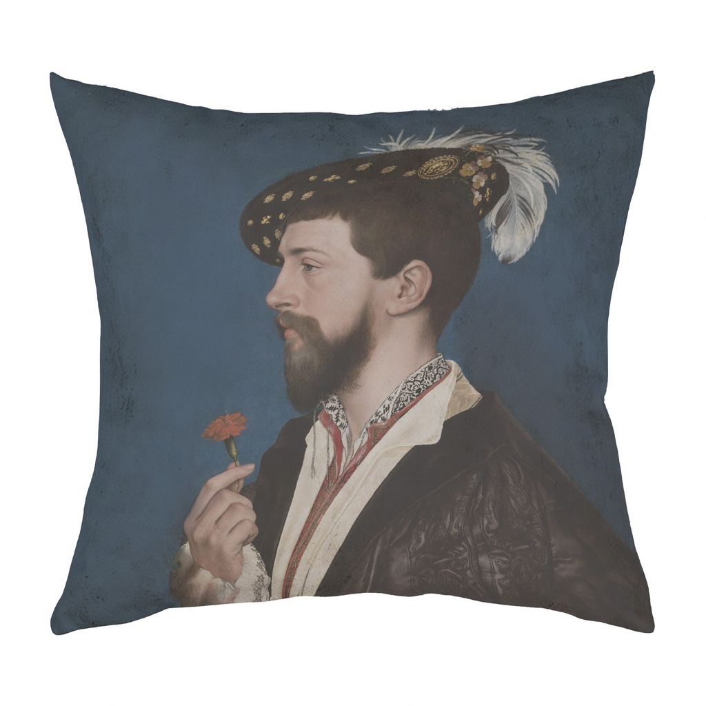 "George Boleyn" 40cm x 40cm Faux Leather Cushion Cover (Antique White)
