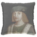 "Gilbert de Bourbon" 50cm x 50cm Fringed Cotton/Poly Cushion Cover