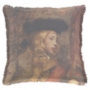 "The Unknown Lady" by Léon Lucien Goupil 50cm x 50cm Fringed Cotton/Poly Cushion Cover