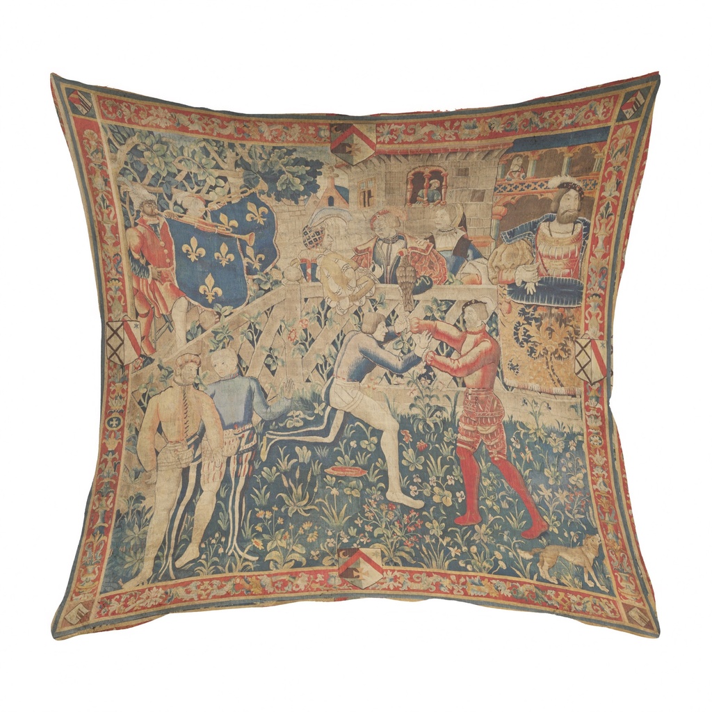 "Henry VIII vs Francis I" 40cm x 40cm Faux Leather Cushion Cover