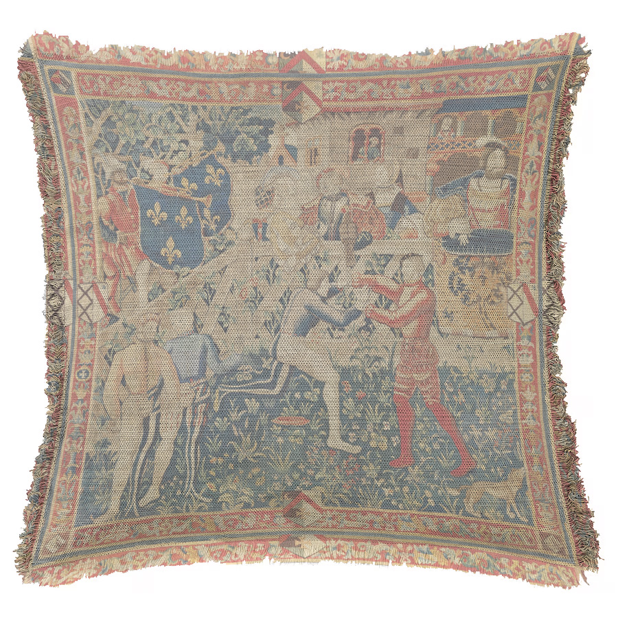 "Henry VIII vs Francis I" 50cm x 50cm Fringed Cotton/Poly Cushion Cover
