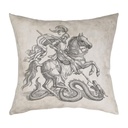 "Saint George and the Dragon" 40cm x 40cm Faux Leather Cushion Cover