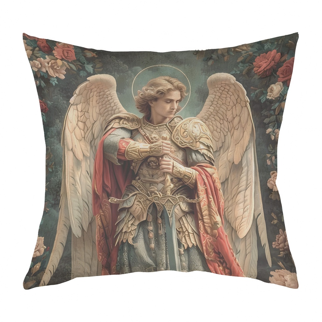 "Saint George" 40cm x 40cm Faux Leather Cushion Cover (Antique White)