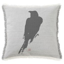 "The Raven, Edgar Allan Poe" 50cm x 50cm Fringed Cotton/Poly Cushion Cover