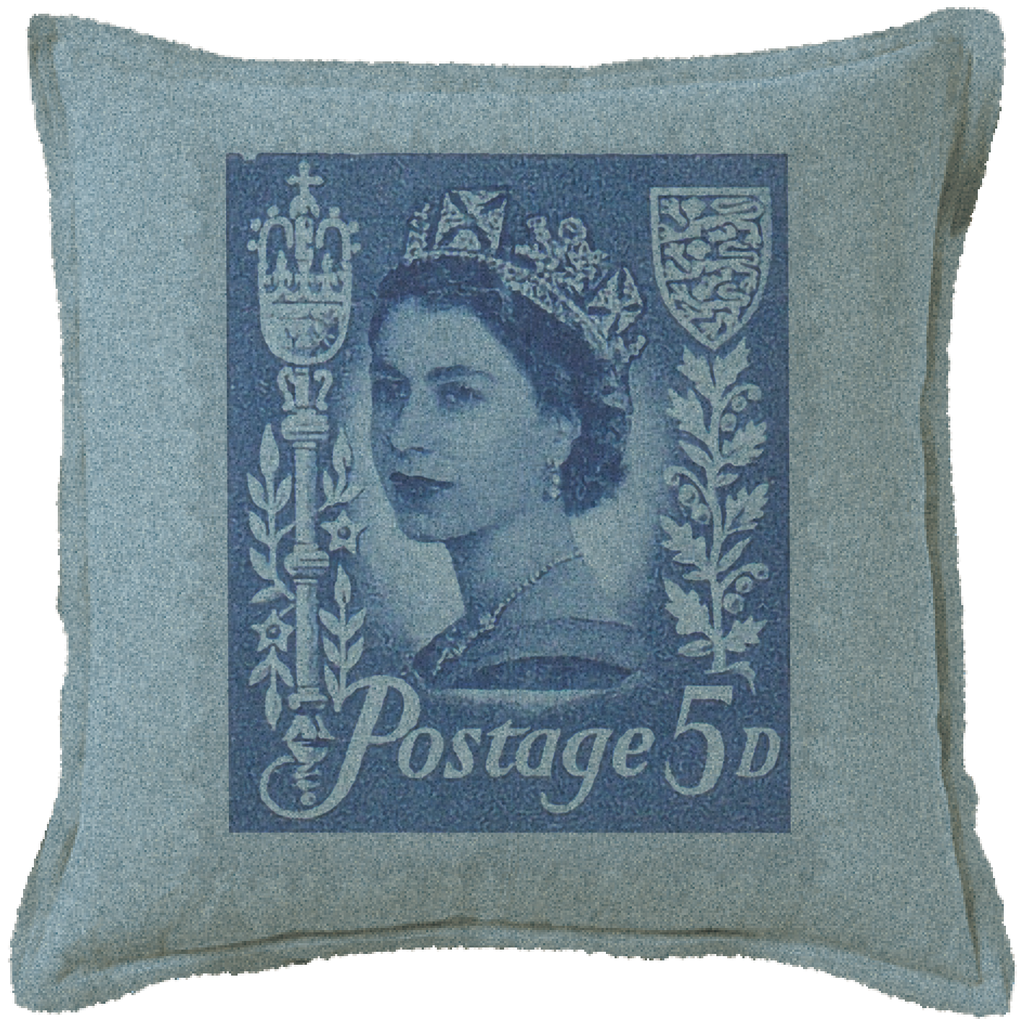 "Queen Elizabeth II - Stamp" Canvas Cushion