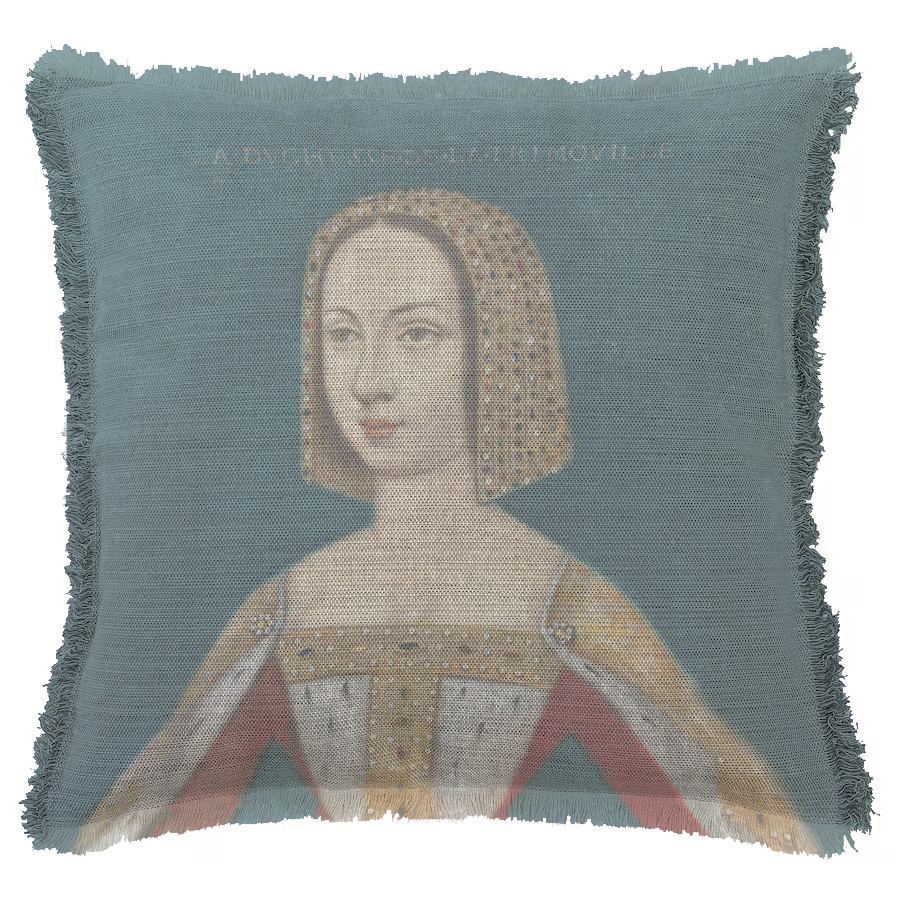 "Gabrielle de Bourbon" 50cm x 50cm Fringed Cotton/Poly Cushion Cover
