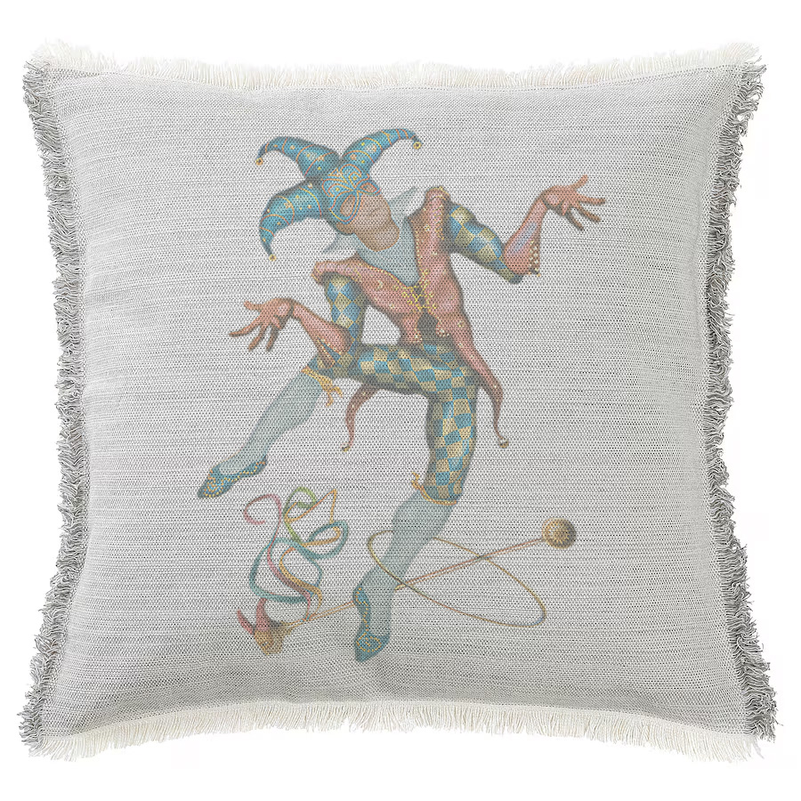 "Harlequin" 50cm x 50cm Fringed Cotton/Poly Cushion Cover