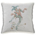 "Harlequin" 50cm x 50cm Fringed Cotton/Poly Cushion Cover