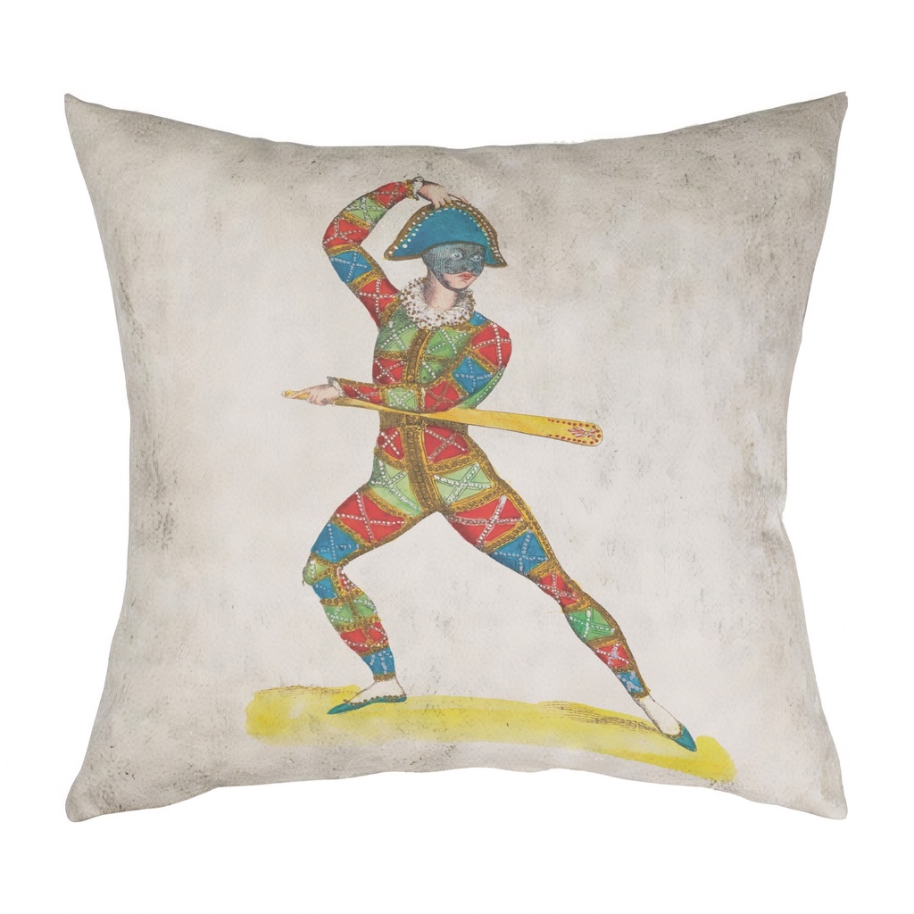 "Harlequin 2" 40cm x 40cm Faux Leather Cushion Cover (Antique White)