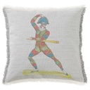 "Harlequin 2" 50cm x 50cm Fringed Cotton/Poly Cushion Cover