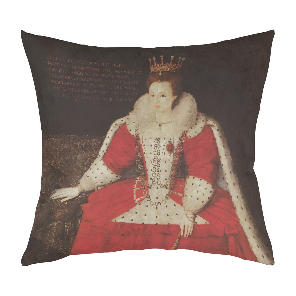 "Helena Snakenborg" 40cm x 40cm Faux Leather Cushion Cover (Antique White)