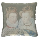 "Henri de Navarre et Marguerite de Valois" 50cm x 50cm Fringed Cotton/Poly Cushion Cover