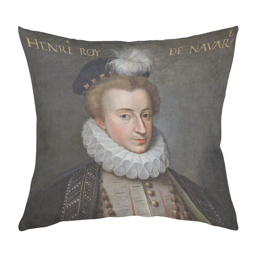 "Henri III" 40cm x 40cm Faux Leather Cushion Cover (Antique White)