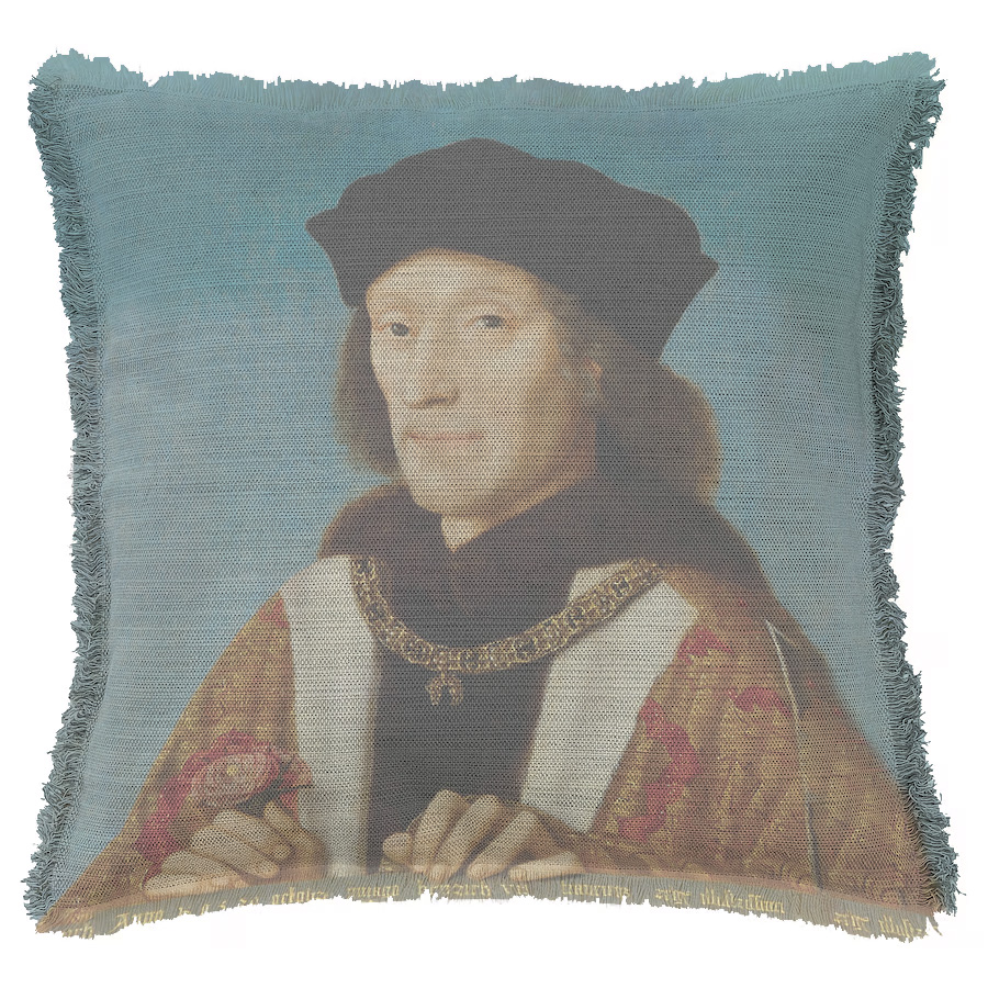 "Henry VII Portrait" 50cm x 50cm Fringed Cotton/Poly Cushion Cover
