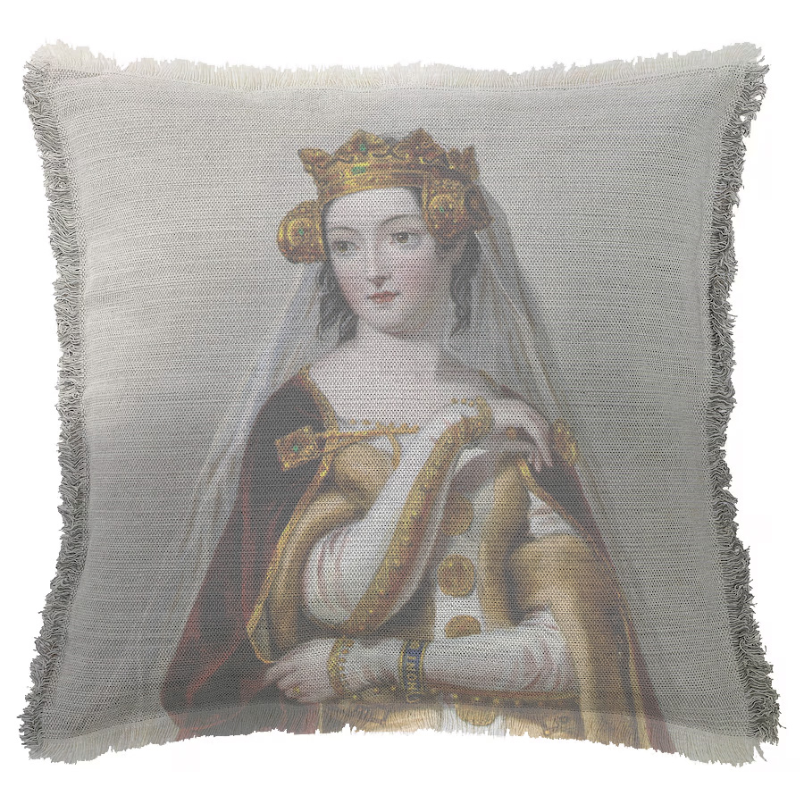 "Isabelle de France" 50cm x 50cm Fringed Cotton/Poly Cushion Cover