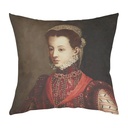 "Isabelle de Valois" 40cm x 40cm Faux Leather Cushion Cover