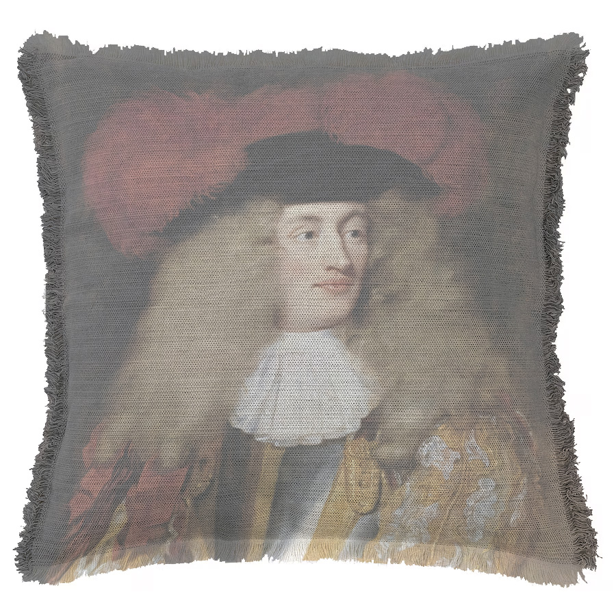 "Jacques III de Matignon" 50cm x 50cm Fringed Cotton/Poly Cushion Cover