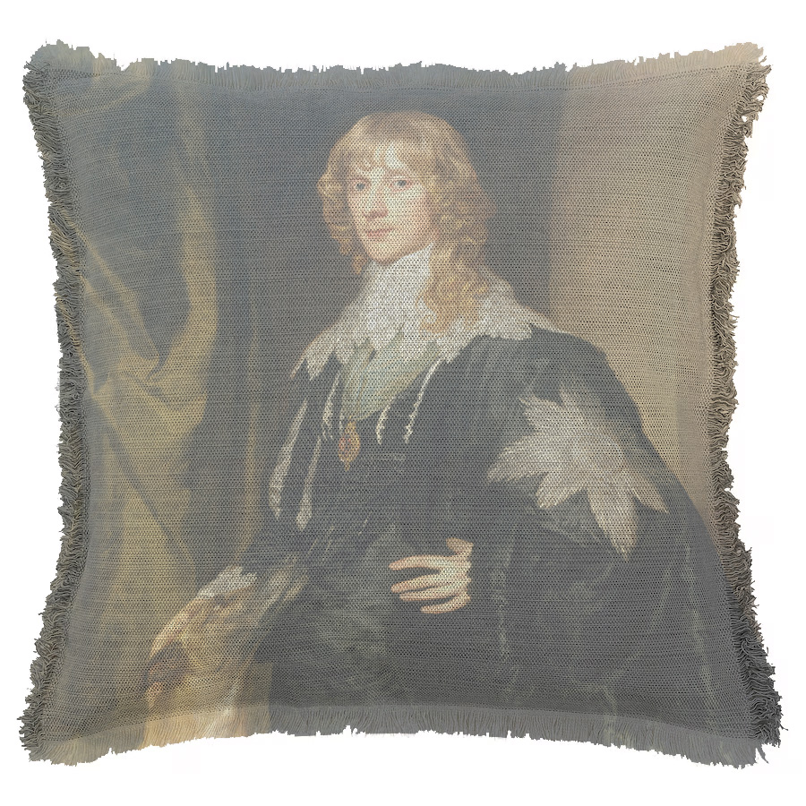 "James Stuart" 50cm x 50cm Fringed Cotton/Poly Cushion Cover