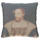 "James V Portrait" 50cm x 50cm Fringed Cotton/Poly Cushion Cover