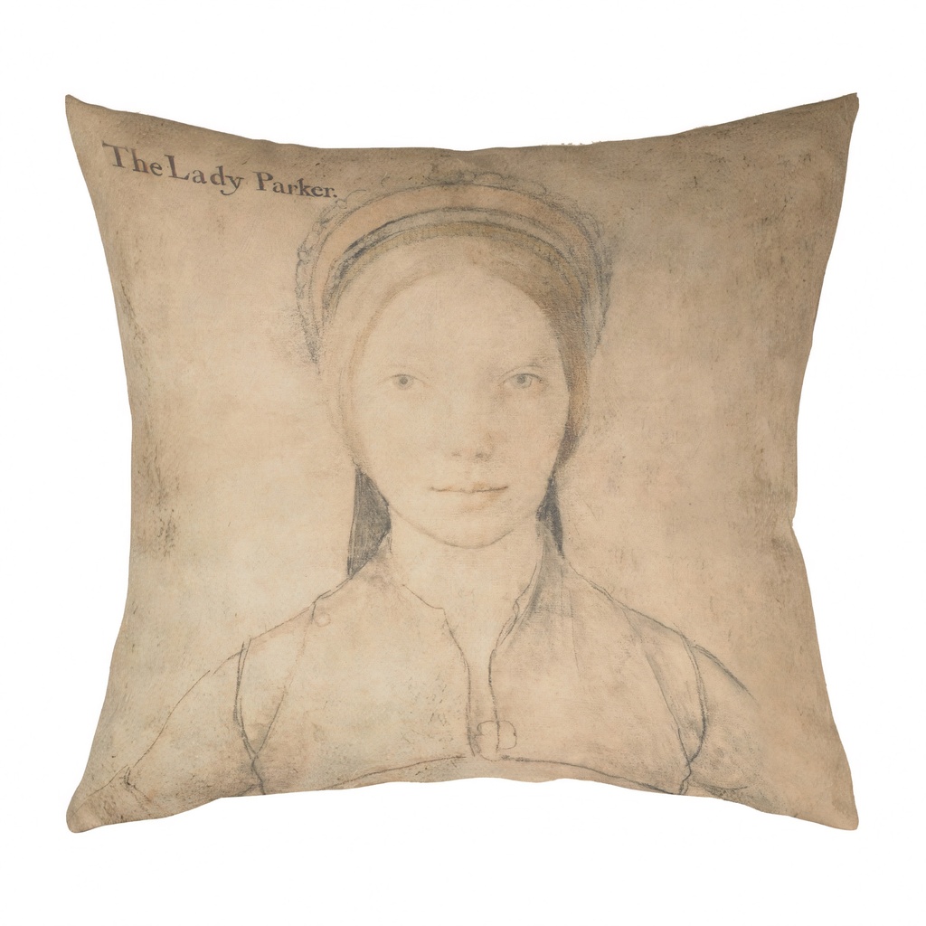 "Jane Parker, Jane Boleyn, Lady Jane Rocheford" 40cm x 40cm Faux Leather Cushion Cover (Antique White)