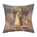 "Joan of Arc (Jeanne d'Arc)" by Hermann Anton Stilke 40cm x 40cm Faux Leather Cushion Cover