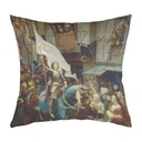 "Joan of Arc (Jeanne d'Arc) Entering Orleans" 40cm x 40cm Faux Leather Cushion Cover