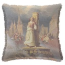 "Joan of Arc (Jeanne d'Arc)" by Hermann Anton Stilke 50cm x 50cm Fringed Cotton/Poly Cushion Cover