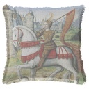 "Joan of Arc (Jeanne d'Arc) Medieval" 50cm x 50cm Fringed Cotton/Poly Cushion Cover