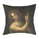 "John the Baptist" by Leonardo da Vinci 40cm x 40cm Faux Leather Cushion Cover